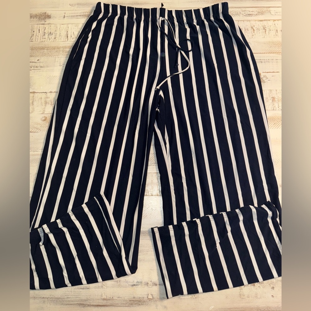 Striped Navy and White Pants